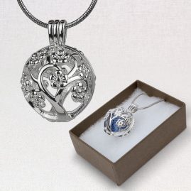 Sun’s Eye Cherry Blossom Enclosure Locket and Clay Diffuser Ball Set