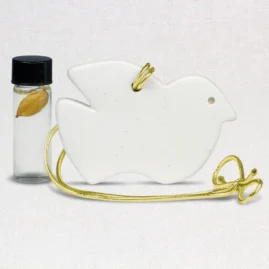 White Clay Dove Hanging Oil Diffuser with Peace Oil